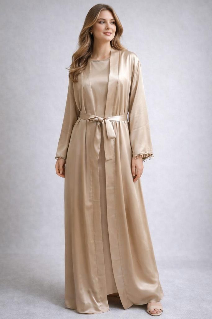 Elegante 2-delige jurk - Maat S, Kleding | Dames, Jurken, Zo goed als nieuw, Maat 36 (S), Roze, Onder de knie, Ophalen of Verzenden