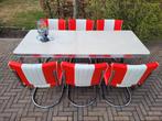 Amerikaanse Bel Air diner tafel + 6 stoelen fifties sixties, Huis en Inrichting, Ophalen, Zo goed als nieuw, Amerikaanse retro fifties sixties