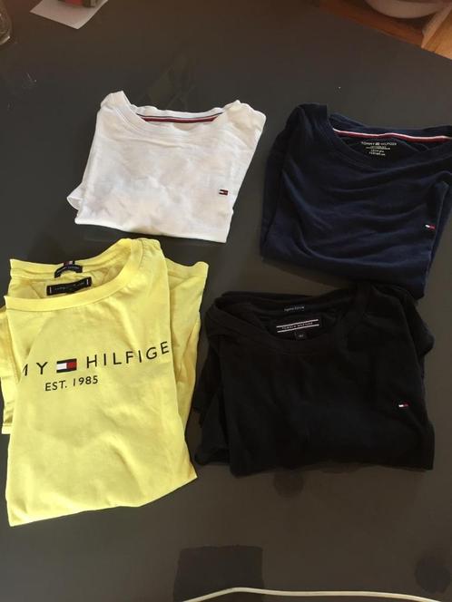 Tommy Hilfiger shirt geel donkerblauw 152 158 164, Kinderen en Baby's, Kinderkleding | Maat 152, Zo goed als nieuw, Jongen of Meisje