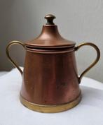 Oude handgemaakte rood/geel koperen suikerpot. KCG Knokke, Antiek en Kunst, Ophalen of Verzenden