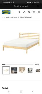 Ikea TARVA bed zonder hoofdbord 140x200, Huis en Inrichting, Slaapkamer | Bedden, Ophalen, Gebruikt, Beige, Tweepersoons