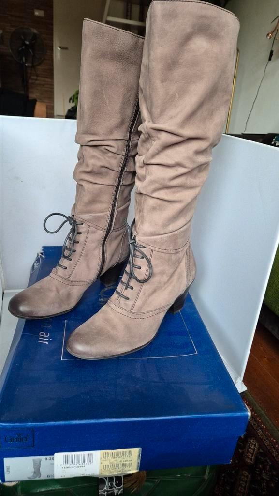 Caprice mooie staat taupe leren gevoerde laarzen mt 40 / 6,5, Kleding | Dames, Schoenen, Gedragen, Hoge laarzen, Bruin, Ophalen of Verzenden