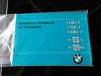 Techn informatie onderhoud R60/7 R80/7 R100/7 R100S R100RS, Verzenden, BMW