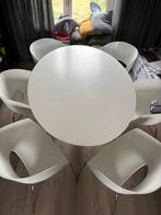 Eettafel ovaal wit, Ophalen, Gebruikt, 4 tot 6 stoelen