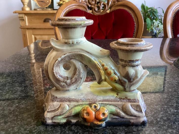 Kandelaar, keramiek, romantisch, vintage, antiek, Antiek en Kunst, Antiek | Kandelaars, Keramiek of Aardewerk, Ophalen