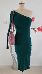 One Shoulder Trui Jurk - Gouden Knopen, Maat 38/40 (M), Ophalen of Verzenden, Zo goed als nieuw, Knielengte