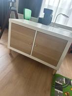 IKEA Kallax kastje met houten inzetstukken en pootjes, Huis en Inrichting, Kasten | Kledingkasten, Ophalen, Kunststof, Gebruikt