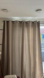 Beige gordijnen met zwarte roede, Ophalen, 200 cm of meer, Beige, Zo goed als nieuw