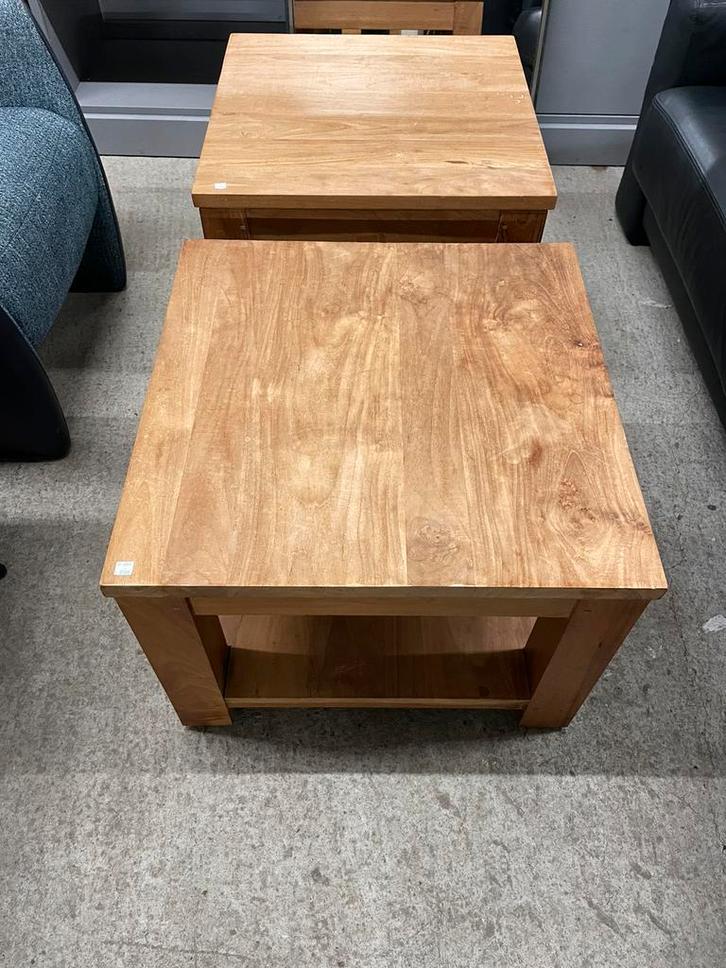 2 teakhouten salontafels €25,- per stuk, Huis en Inrichting, Tafels | Salontafels, Zo goed als nieuw, Minder dan 50 cm, 50 tot 100 cm