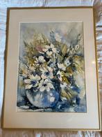 Bloemenschilderij aquarel in gouden lijst, Ophalen