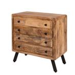 Vintage Look Dressoir van Mangohout Ladekast Mango Nachtkast, Info@dehanzeherten.nl, Nieuw, 3 of 4 laden, De Hanze Herten