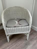 Stoel rotan wit met kussentje, Ophalen, Gebruikt, Wit, Riet of Rotan