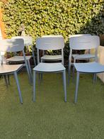 Lanterfant tuintafel+6 tuinstoelen. Kleur benzine-blauw, Gebruikt, Ophalen of Verzenden, Metaal, Grijs