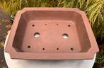 Bonsai schaal bruin ongeglazuurd gemerkt 29,8x24,5x7, Tuin en Terras, Bloempotten, Ophalen of Verzenden, Zo goed als nieuw, Aardewerk