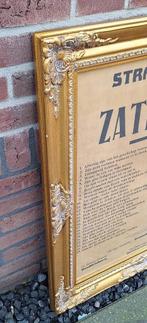 Grote lijst met tekst Strafwetboek der zatlappen🍺, Verzamelen, Ophalen, Reclamebord, Gebruikt, .