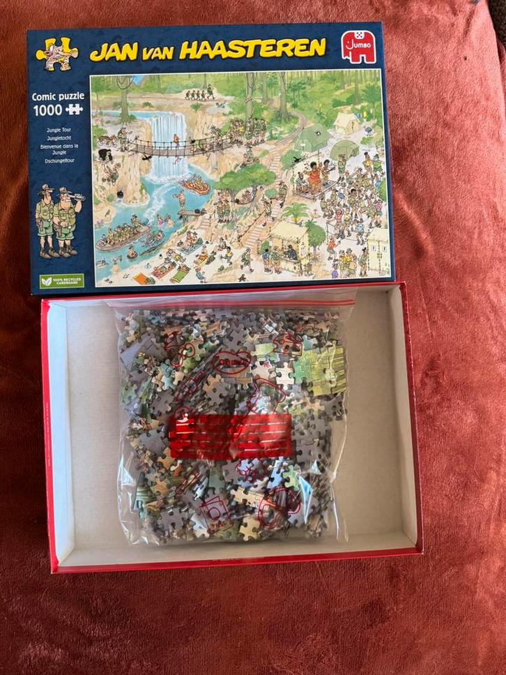 Jan van Haasteren Jungle Tour COMPLEET, Hobby en Vrije tijd, Denksport en Puzzels, Zo goed als nieuw, 500 t/m 1500 stukjes, Ophalen of Verzenden