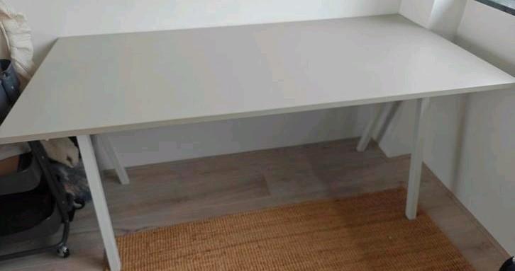 Ikea Trotten bureau 160x80 beige/wit, Huis en Inrichting, Bureaus, Zo goed als nieuw, Bureau, Ophalen