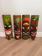 Set van 4 handgemaakte tiki beelden, Antiek en Kunst, Verzenden