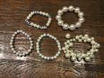 Parel armbanden, Ophalen of Verzenden, Zo goed als nieuw, Wit, Elastiek