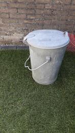 zinken vuilnisbak. Ouderwetse zinkenvuilnisbak. Gave bodem., Huis en Inrichting, Ophalen, Minder dan 50 cm