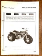 Honda ATC110 1980 Set-up Instructions, Verzenden, Honda