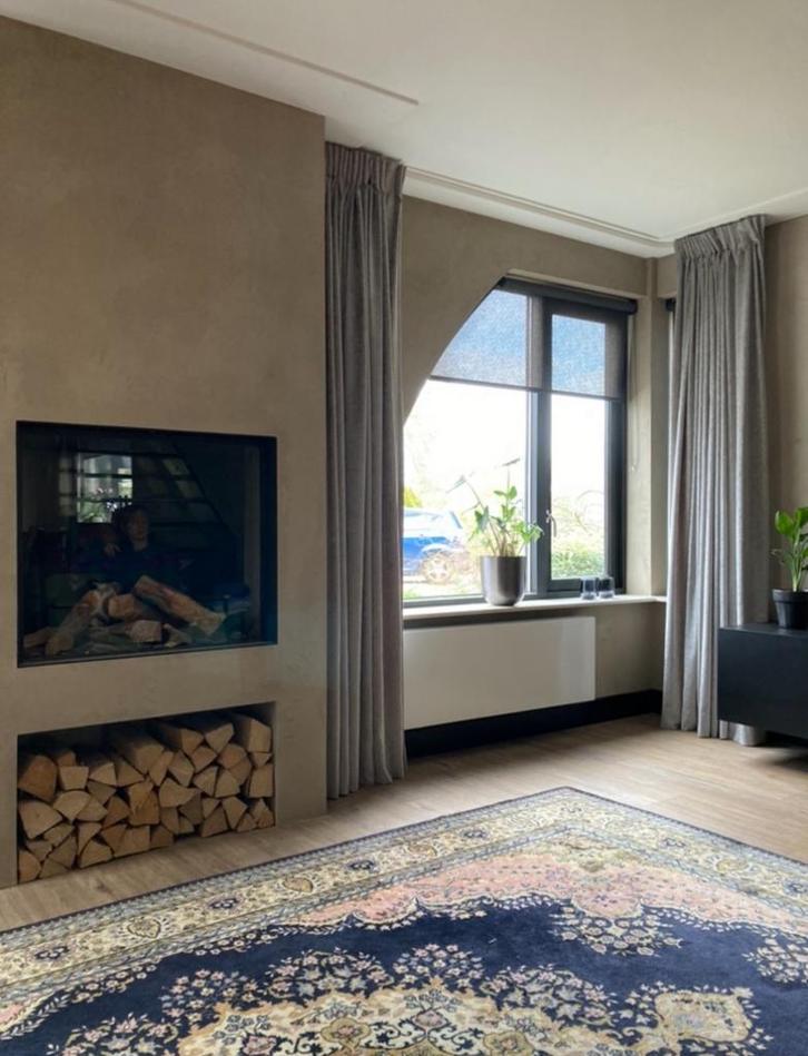 Hotel chique Velous Kiezelgrijs gordijnen op maat, Huis en Inrichting, Stoffering | Gordijnen en Lamellen, Nieuw, 200 cm of meer
