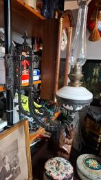 Antieke olielamp zie omschrijving, Ophalen of Verzenden