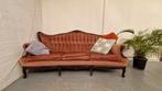 Roze Vintage bank + houten salontafel = karaktervol, Ophalen, Gebruikt, Driepersoons, 75 tot 100 cm