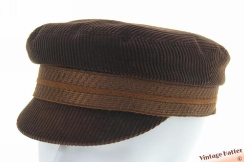 vintage Kapiteinspet bruin ribfluweel 57,5  gratis verzenden, Kleding | Heren, Hoeden en Petten, Gedragen, Pet, 57 cm (M, 7⅛ inch) of minder