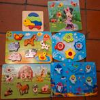 6 houten puzzels Disney baby shark dieren, Gebruikt, Ophalen of Verzenden, Van hout, Minder dan 10 stukjes