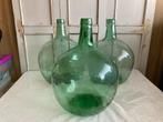 3x Brocante oude groene gistfles - bolvazen / Viresa, Antiek en Kunst, Curiosa en Brocante, Ophalen