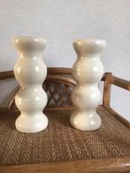 2 stuks Kaarsenhouders Hout crème, 25 tot 50 cm, Ophalen of Verzenden, Zo goed als nieuw, Crème