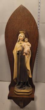 Maria met kind op eikenhouten console, Ophalen of Verzenden