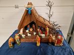 Mooie rieten rotan kerststal 20 delige beeldenset (6), Diversen, Ophalen, Zo goed als nieuw