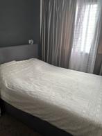 Grijze boxspring, Ophalen, Tweepersoons, Zo goed als nieuw, 200 cm