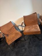 Cognac fauteuils, Ophalen, Zo goed als nieuw, 75 tot 100 cm, 50 tot 75 cm
