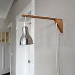 2 x vintage Ikea lamp met metalen kap en houten muurhouder, Huis en Inrichting, Lampen | Wandlampen, Ophalen of Verzenden, Zo goed als nieuw