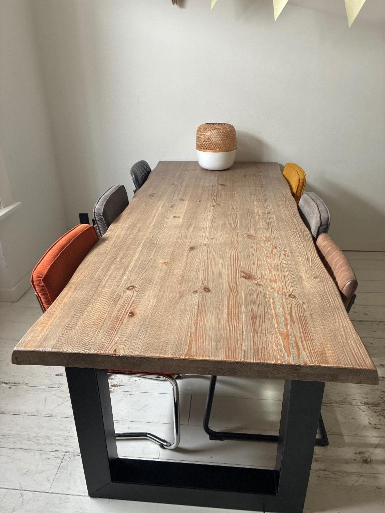 Eettafel, Huis en Inrichting, Tafels | Eettafels, Ophalen, Kunststof, Gebruikt, 200 cm of meer