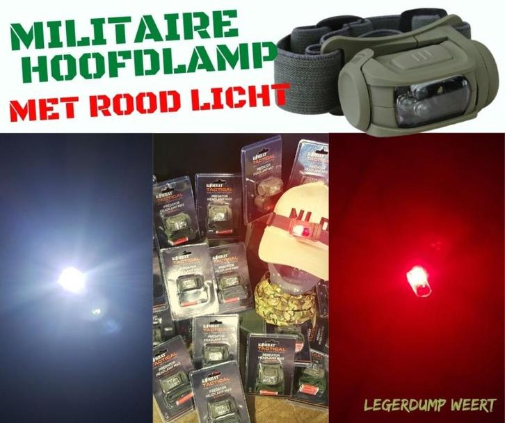Militaire Hoofdlamp Predator II - 110 Lumen / Olive, Verzamelen, Militaria | Algemeen, Landmacht, Kleding of Schoenen, Nederland