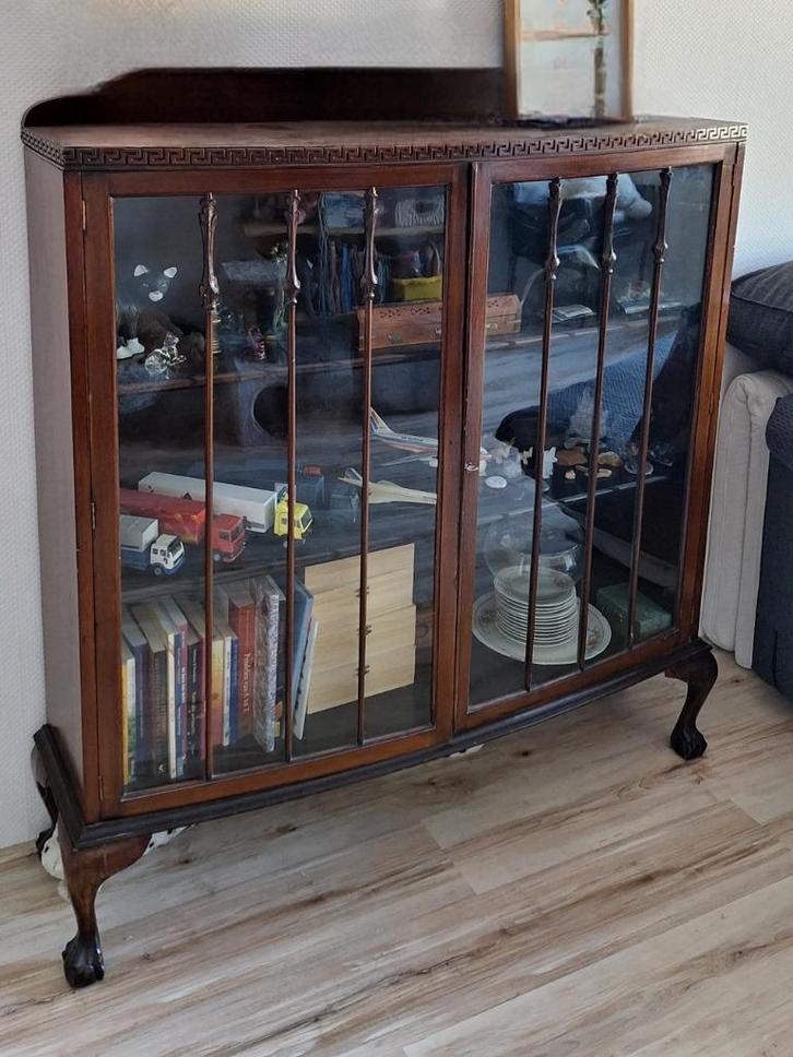 Antiek Chippendale vitrinekast Queen-Anne style, Antiek en Kunst, Antiek | Meubels | Kasten, Ophalen