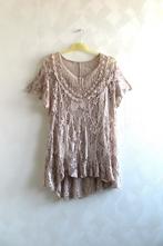 T-Shirt Shirt Netshirt Zandkleur mt 40-42 (4579), Beige, Maat 42/44 (L), Ophalen of Verzenden, Zo goed als nieuw