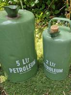 2 Prachtige geëmailleerde jaren 50 petroleum-kannen*brocante, Ophalen of Verzenden