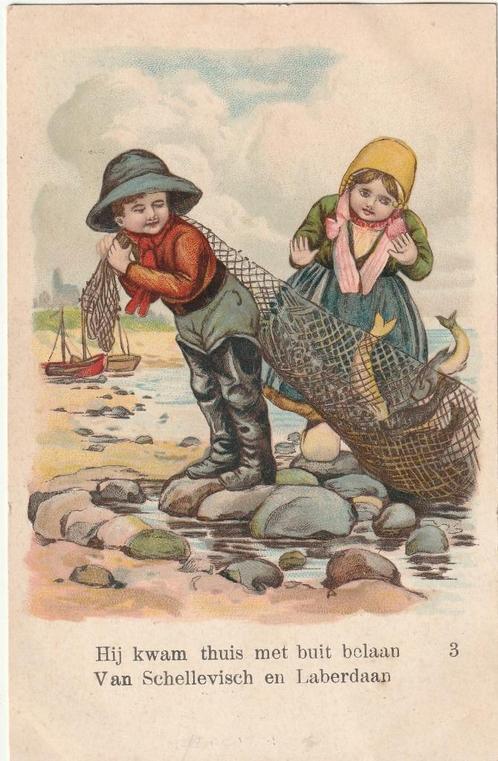 VISSER RIJM UIT 1904 ZEER MOOIE OUDE KAART KH792, Verzamelen, Ansichtkaarten | Themakaarten, Gelopen, Voor 1920, Kinderen, Ophalen of Verzenden