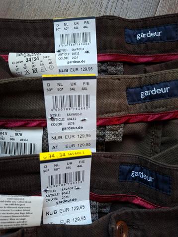 PAKKETDEAL 3x Gardeur Savage-2 chino W34 L34 beschikbaar voor biedingen