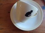 5 kop en schotel zwarte kat regout royal sphinx, Antiek en Kunst, Antiek | Servies los, Ophalen of Verzenden