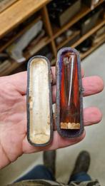 Barnsteen pijpje gouden mondstuk 14K, Antiek en Kunst, Ophalen of Verzenden