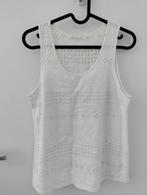 Shirt sleeveless embroider white size L, Ophalen of Verzenden, Zo goed als nieuw, Wit