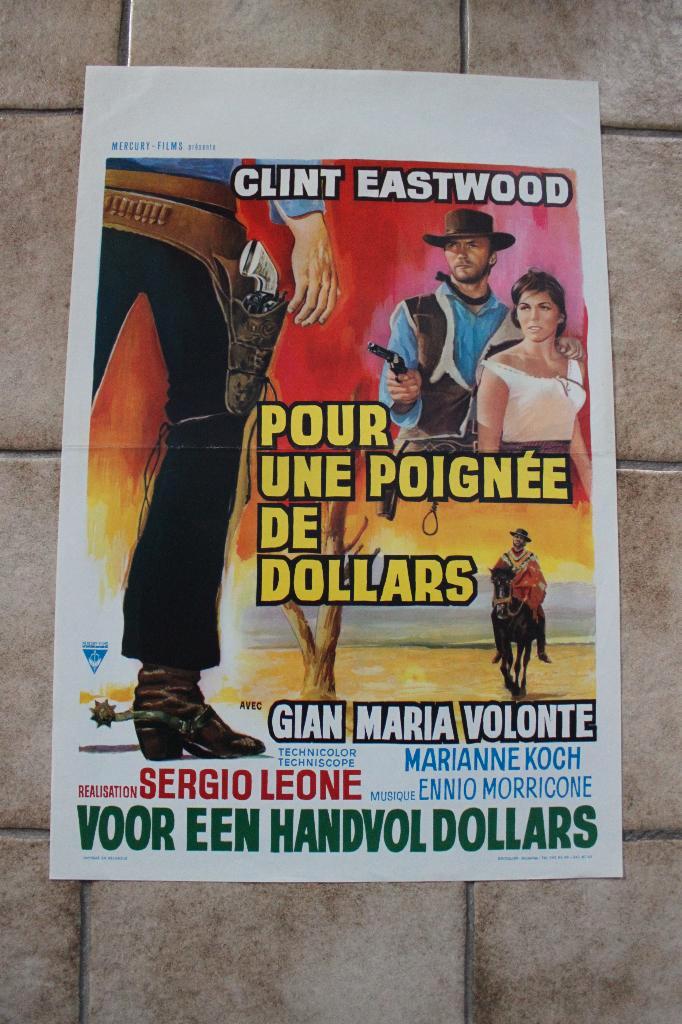 filmaffiche Clint Eastwood A Fistful of Dollars filmposter, Verzamelen, Posters, Zo goed als nieuw, Film en Tv, A1 t/m A3, Rechthoekig Staand