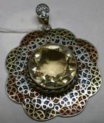 Citrien 35 krt %100 natuurlijk vintage design groot hanger, Sieraden, Tassen en Uiterlijk, Antieke sieraden, Ophalen, Zilver, Hanger