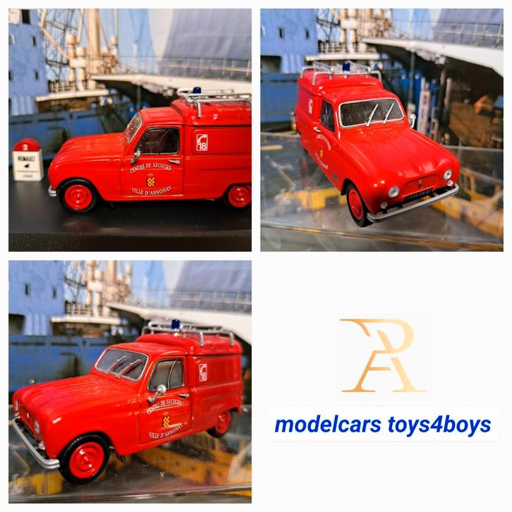 Renault 4 Fourgonnette 1965 Pompiers Ville Annanay 1/43, Hobby en Vrije tijd, Modelauto's | 1:43, Nieuw, Auto, Overige merken